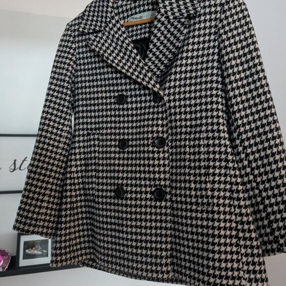 Houndstooth Cleo Petite Wool Coat size 8 - Picture 2 of 5